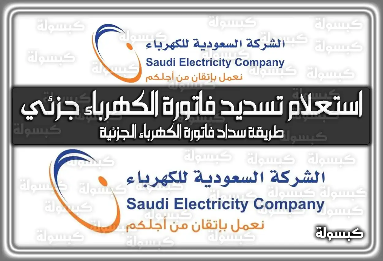 استعلام تسديد فاتورة الكهرباء جزئي السعودية